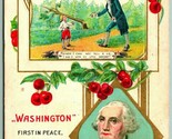 George Washington First in War and Hearts Embossed Gilt DB Postcard G12 - $4.47