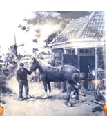 Art Tile Blacksmith Horseshoeing Hand Decorated Ter Steege bv Made Holland - $38.47 CAD