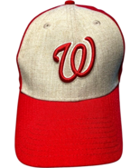 New Era 9fifty MLB Washington Nationals Strapback Hat Cap Gray Red W Log... - $14.86