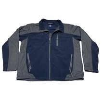 Free Country Mens Navy Blue Gray Accent Fleece Zip Up Jacket Size XL Poc... - £16.00 GBP