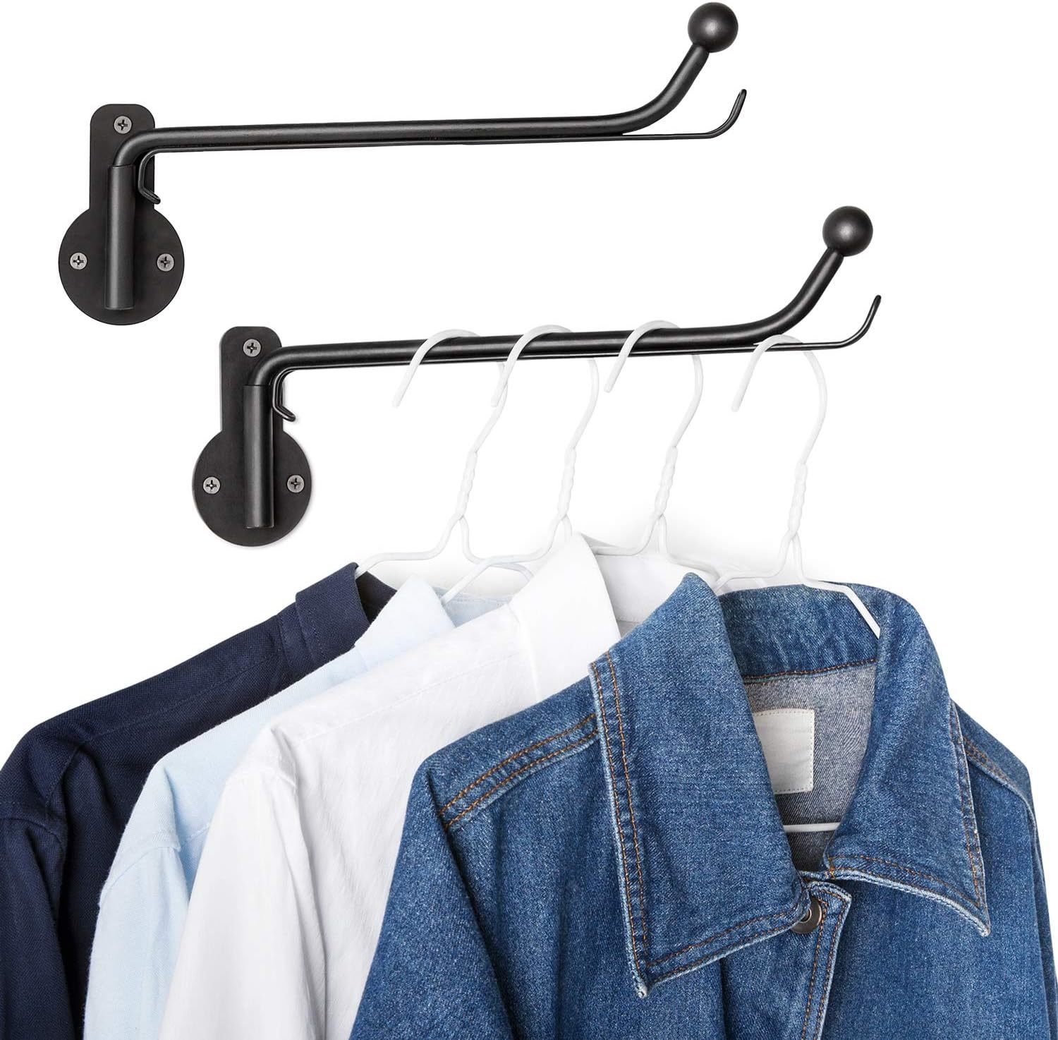 Mkono Wall Mounted Clothes Hanger Rack With Swing Arm Holder Valet Hook,... - $39.99
