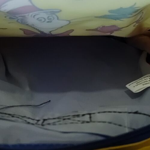 Dr Seuss And Friends Mini Backpack 12" x 9" Zipper Book Bag Yellow Cat Hat Item image 5