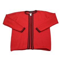 Linda Allard Ellen Tracy Sweater Womens S Red Open Front Knit Cardigan - £15.78 GBP