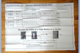 1951 HAMBURG pa SPECIMEN MUNICIPAL ELECTION BALLOT socialist VOTING MACH... - $42.08