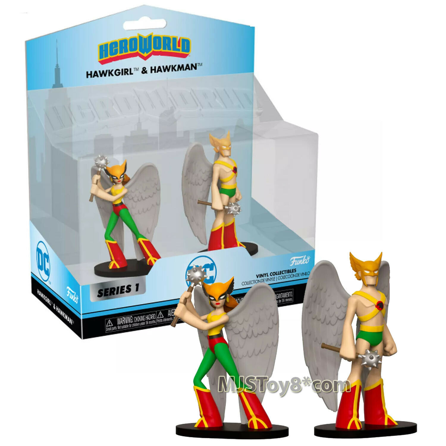 Primary image for DC HeroWorld Series 2 Pack 4 Inch Tall Vinyl Figure Hawkgirl and Hawkman