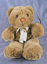 Vintage Commonwealth Teddy Bear Brown Tan Plush Bow Stuffed Animal - $13.26