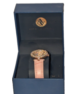 Womens Watch Rose Gold Case Pink Band W/ Crystal&#39;s Adrienne Vittadini - £7.67 GBP