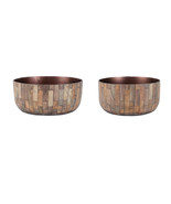 Round Wooden Bowl Planter (Set of 2) - 588714 - $1,315.81 MXN
