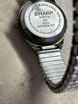 Vintage Sharp Ladies Quartz Watch Day Date Red Second Hand SHP110K Needs Battery - £18.36 GBP