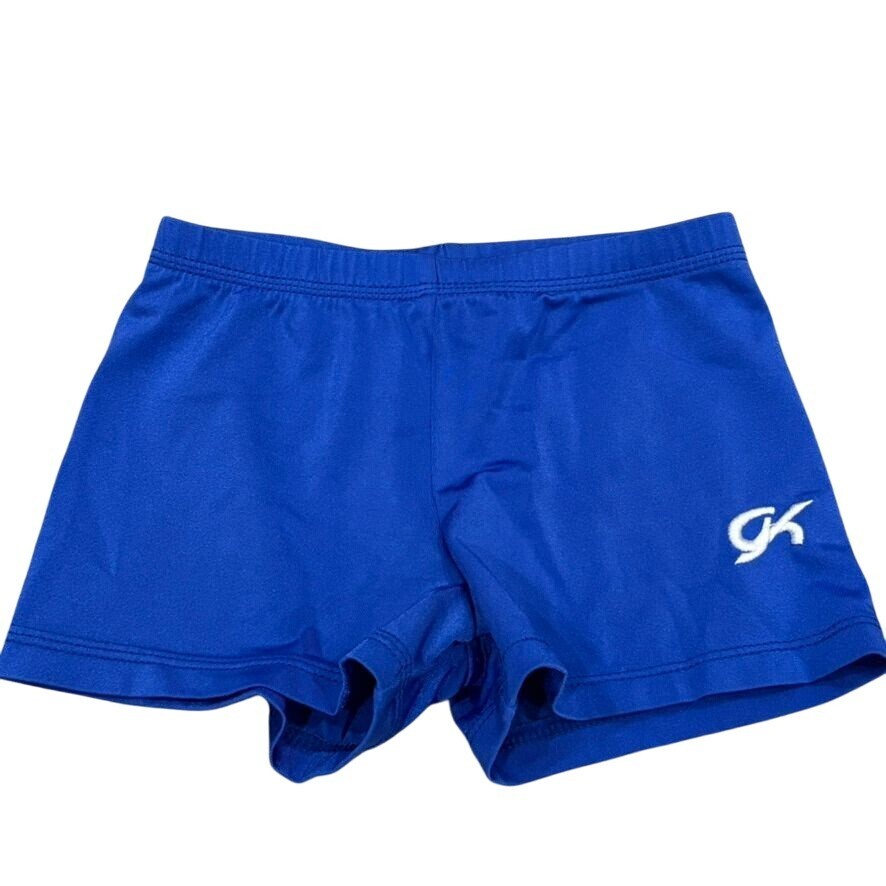 GK Elite Blue Gymnastics Shorts AS Nylon/Spandex Blend - $14.40