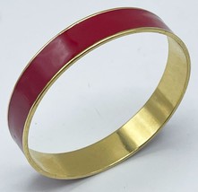 Monet Bangle Bracelet Red Enamel Gold Tone - $14.84