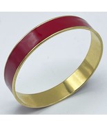 Monet Bangle Bracelet Red Enamel Gold Tone - £11.76 GBP