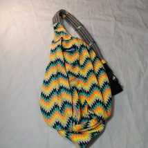 Kavu Rope Sling Bag Zig-Zag Bright Yellow Orange Green Travel Crossbody Backpack - £15.02 GBP