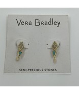 Vera Bradley Triangle Pave Threader Earring Semi-Precious Turquoise Gold... - $10.00