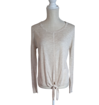 MADEWELL Womens Size Small Oatmeal Heathered Lightweight Knit LS Top Tie... - £11.83 GBP