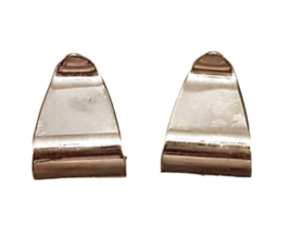 Avon Polished Ribbon Clip On Earrings 1978 VTG Nickel Free Silver Tone Curves - £15.76 GBP