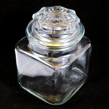 Anchor Hocking 20 Oz Square Canister &amp; Starburst Lid Vintage Apothecary ... - $274.00 MXN