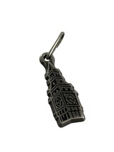 Vintage London Fog Bell Tower Zipper Pull Metal Silver Tone 1&quot; Long - £7.78 GBP