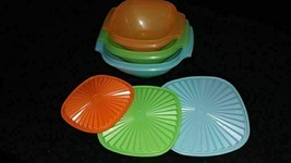 Lot 3 Tupperware 836 838 840 Servalier Stacking Bowls Fruit Colors 4-6-8cp - £31.54 GBP