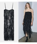 NWT $179 ZARA SEQUIN FRINGE DRESS ZW COLLECTION LIMITED EDITION M - $139.99