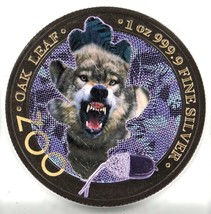 1 Oz Silver Coin 2019 5 Mark Germania Oak Leaf Zoo Series - Gray Wolf - £81.45 GBP