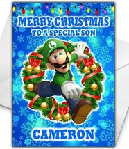 LUIGI Personalised Christmas Card - Super Mario Christmas Card - £3.28 GBP