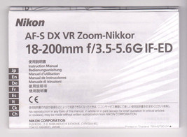 NIKON AF-S DX VR Zoom Nikkor Instruction Manual-Lens Guide Book-Photogra... - £18.38 GBP