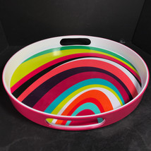 funky groovy psychedelic colorful plastic serving tray - $42.45