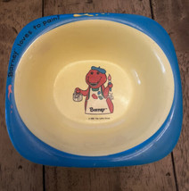 1992 Barney Vintage Plastic Melamine Bowl Barney Loves to Paint 90s Selandia - $7.91