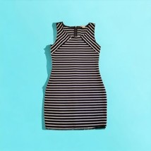 Womens Dress Size Medium En Route Navy Blue White Stripe Sleeveless Form... - $24.94