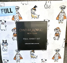 Cynthia Rowley Halloween Dogs In Costumes Pumpkins Full Sheets Set New - £35.84 GBP