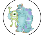 MONSTERS INC STICKERS ENVELOPE SEALS LABELS TAGS 1.5&quot; ROUND SULLY MIKE C... - $1.99