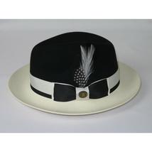 Mens Bruno Capelo Dress Hat Australian Wool Fedora Caesar CA350 Black Ivory new image 2