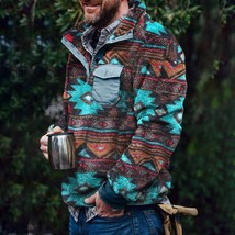 Fashion Men&#39;s Winter Double-sided Fleece Sweatshirt Jacket neck Warm Coat Male P - £76.85 GBP