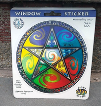 Elements Pentagram Window Sticker   Car Decal  Hippie Wicca  Pagan - $5.99