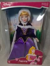 Disney Princess Aurora Porcelain Keepsake Doll Royal Holiday Edition NEW Rare - $36.99