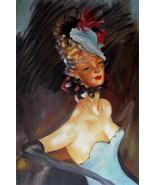 24x36 inches Rep. Jean Gabriel Domergue  stretched Oil Painting Canvas A... - $250.00