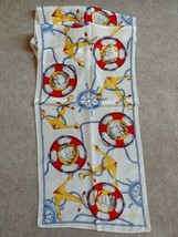 J G Hook Silk Nautical Scarf White Yellow Yacht Ropes Anchor 52 x 11.5 S... - $24.50