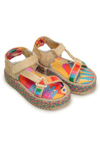 Farm Rio Sz 10/42 Platform Sandals Toucan Print Raffia Espadrille Shoes NWT! - £85.44 GBP