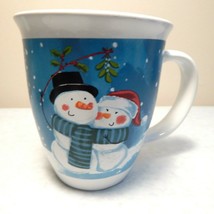 Royal Norfolk Snowman Couple Under Mistletoe Coffee Mug - $14.99