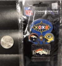 Super Bowl XXXII Commemorative Lapel Pin New Denver Broncos VS. GB Packers - $14.99