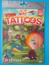 SAVVI TATTOOS Mighty DINO TATTOOS 2&quot;-1&quot; Adults,Kids 25+ Made In USA Pkg ... - £6.32 GBP