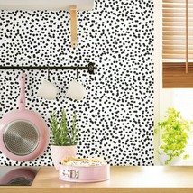 Roommates Rmk11406Wp Black And White Confetti Peel And Stick Wallpaper - £29.22 GBP