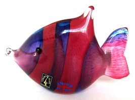 English Langham Glass tropical Stripe  ANGEL fish,signe - £58.42 GBP