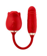Cloud 9 Rose Plus With Thrusting Pleasure Stem Dual Stimulation - Red - $62.95