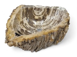 Petrified Wood Sink Natural Stone Attachment Washbowl Bathroom Braun - $676.70