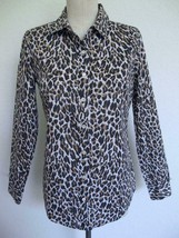 J. Crew Leopard Print The Perfect Shirt 2 Blouse Cotton 48474 - £17.52 GBP
