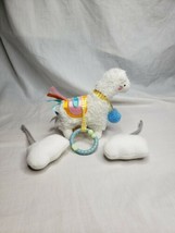 Manhattan Toy Co Plush Llama Baby Toy Teether Rattle and 2 Plush Clouds Clips - £14.21 GBP