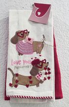 Valentines Dachshund Kitchen Towels Valentine's Decor 2pc - $24.74