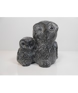 Vintage Nuvuk Canada Soapstone Sculpture Sitting Owls Mom and Owlet - €11,08 EUR